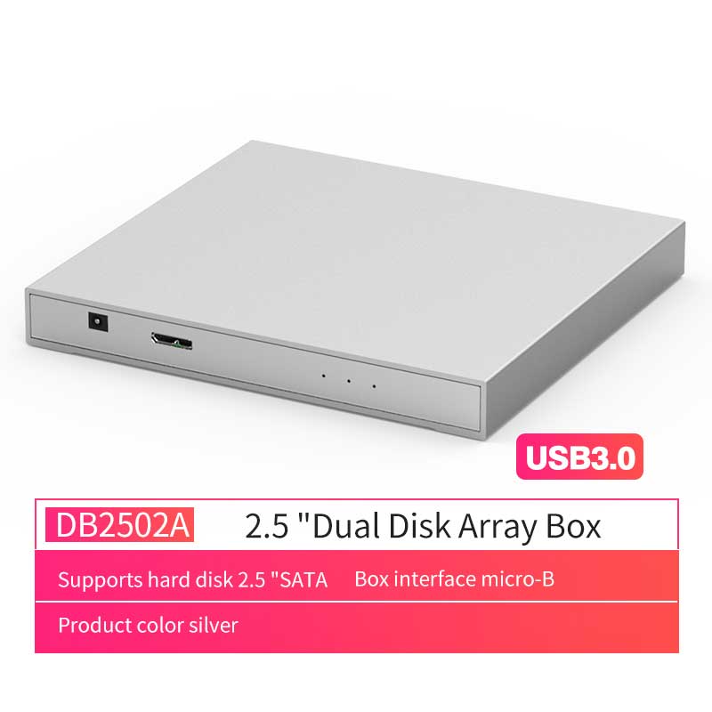 Dual Festplatte Reihe Schrank 2.5 ''Festplatte Reihe mit überfallen Funktion 4 Modi USB 3,1 Typ C Disk Reihe Kasten 2 Bucht Daten Sicherung: DB2502B zu USB3.0 A