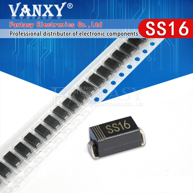 100pcs SMA SR160 smd 1A 20V do-214ac SS16 Schottky diode