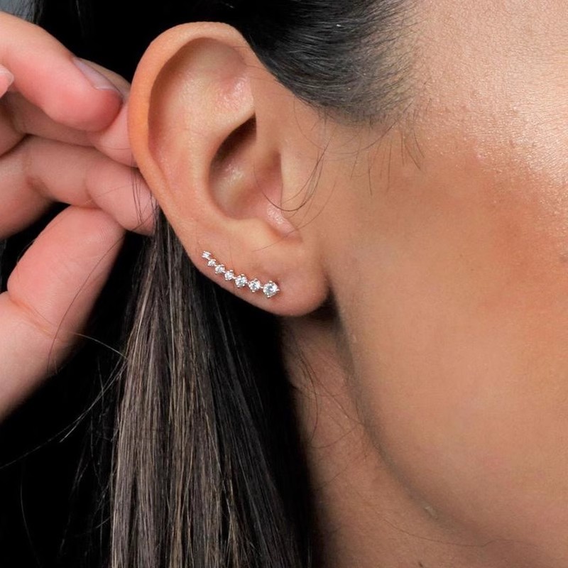 Piercing de oreja Y2k para mujer, pendientes de hélice Daith Snug para mujer, anillo de tabique Tragus Clicker de cartílago con cadena, de joyería INS, 1PC