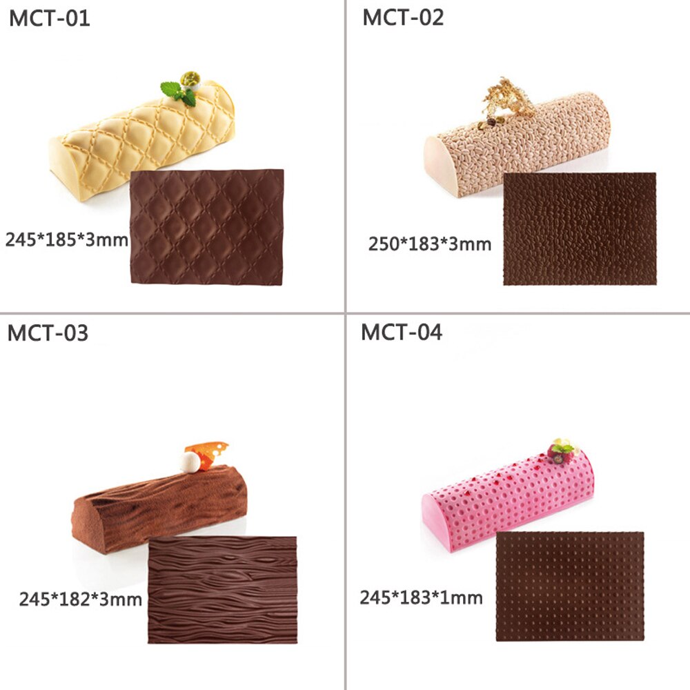 Silicone Swiss Cake Mould Yule Log Mold Large Buche Form Silicon Fondant Mat Impression Lace Moulds Color Random