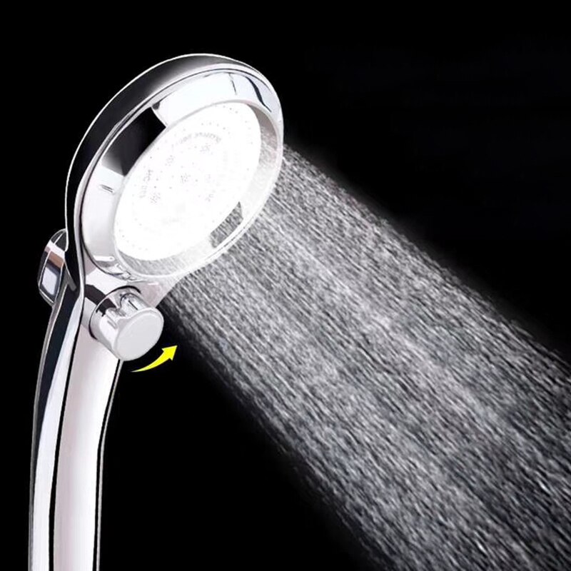 White Handheld Shower Head With On/Off Switch,Shower Handle With A Shut Off Switch And Button Of Adjusting Water