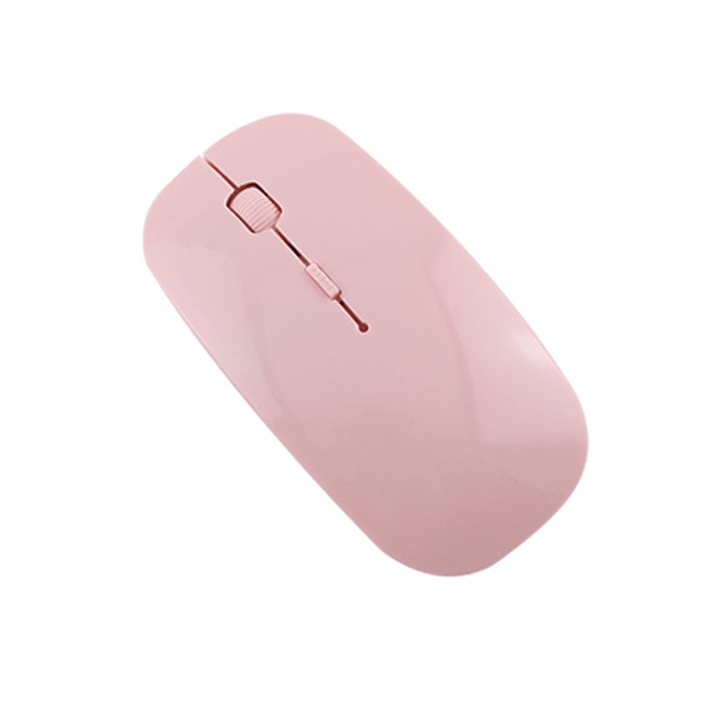 ANMONE Wireless Computer Mouse 2.4G Receiver 1600 DPI USB Optical Super Slim Mouse For Macbook PC Laptop Desktop Cordless Mice: Pink