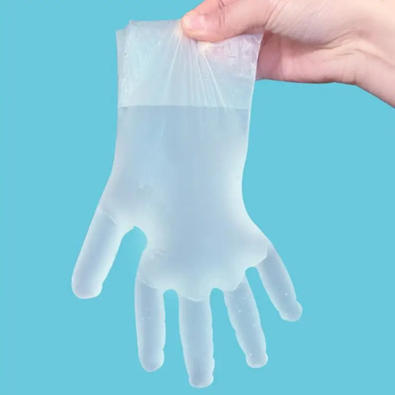 Gants de poulet en plastique transparent, 100 pièces/boîte, en TPE, pour la cuisine au barbecue, la maison, sanitaire, pour livres