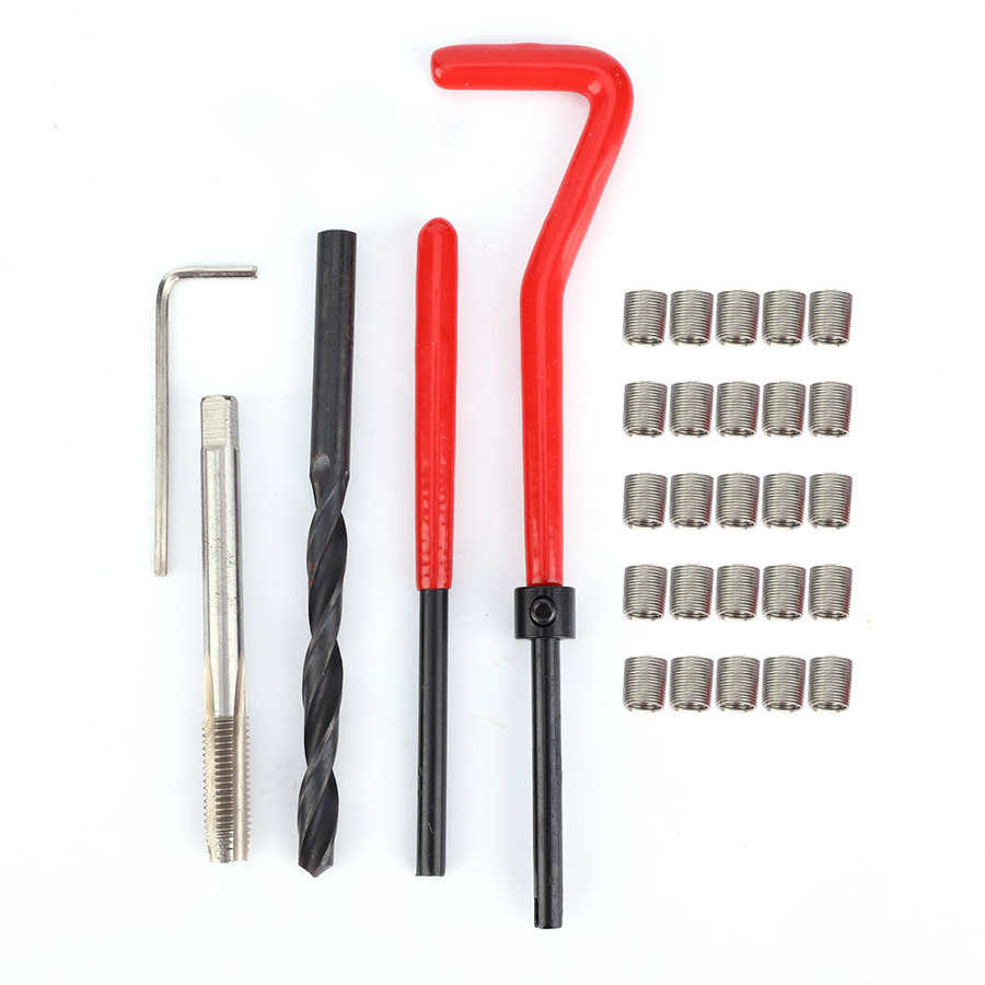 30Pcs Thread repair kit thread insertion tool threaded insert Wrench Screwdriver Threads Spanner Wrench Twist Drill Bit Kit