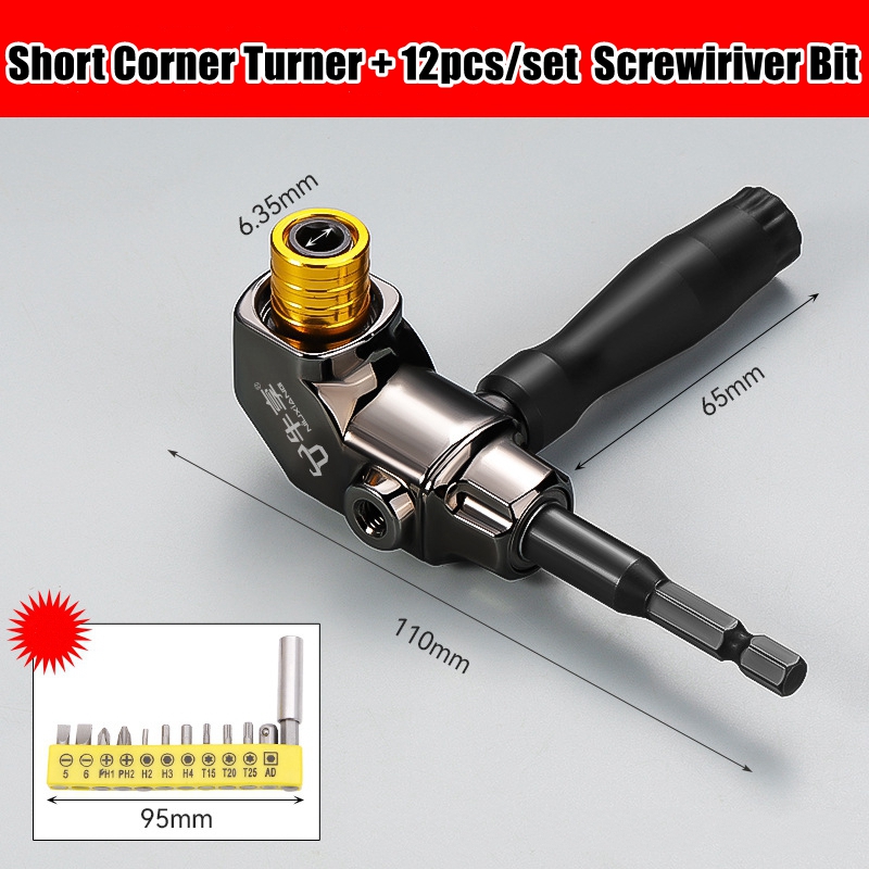 90/105 Degree Angle Electric Corner Turner, Electric Screwdriver Hardware Tool Accessories, Elbow Universa Flexible Shaft: Light Grey