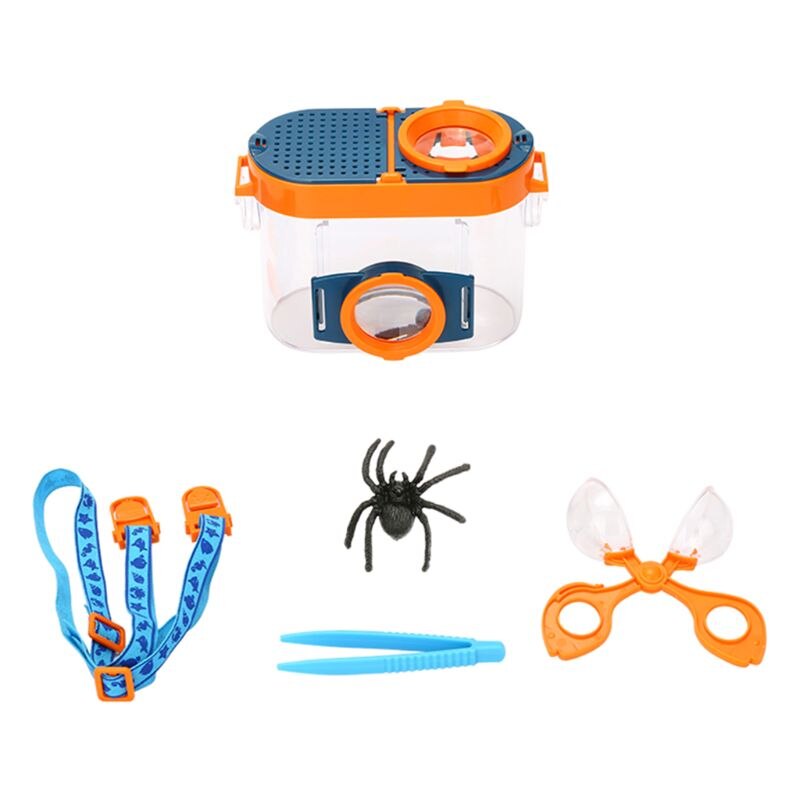 Vision d&#39;insecte avec Microscope grossissant, Observation de classe de Science pour enfants