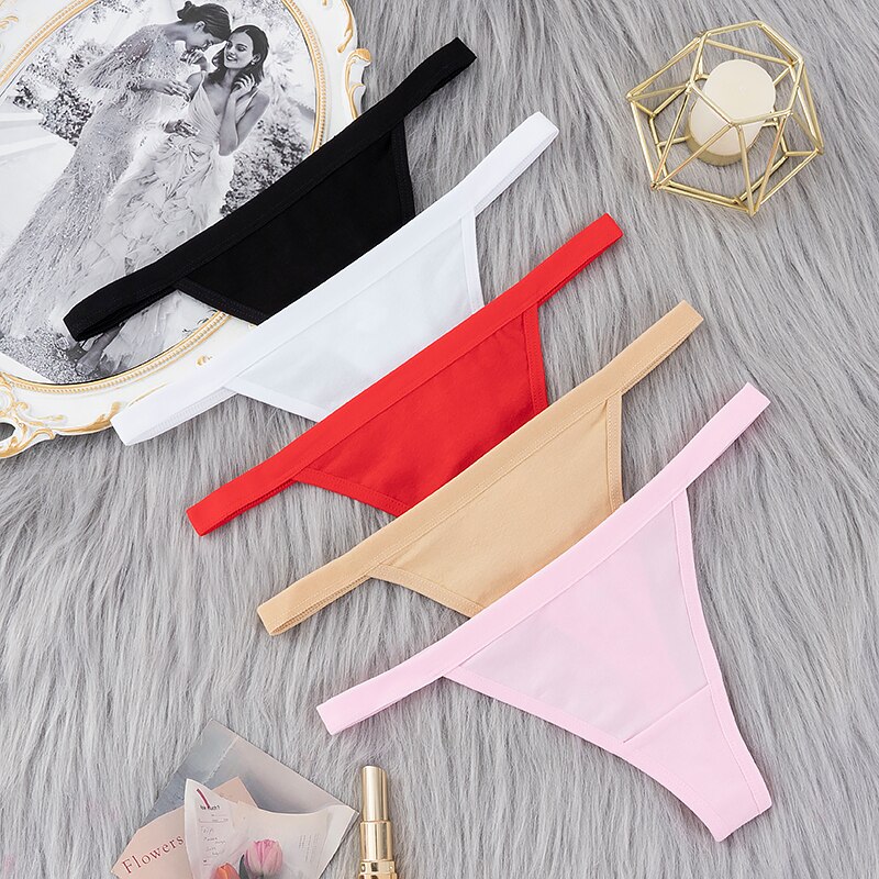 Women Cotton G String Thongs Low Waist Comfortable Panties Female Seamless Breathable Thong Underwear Intimate Lingerie