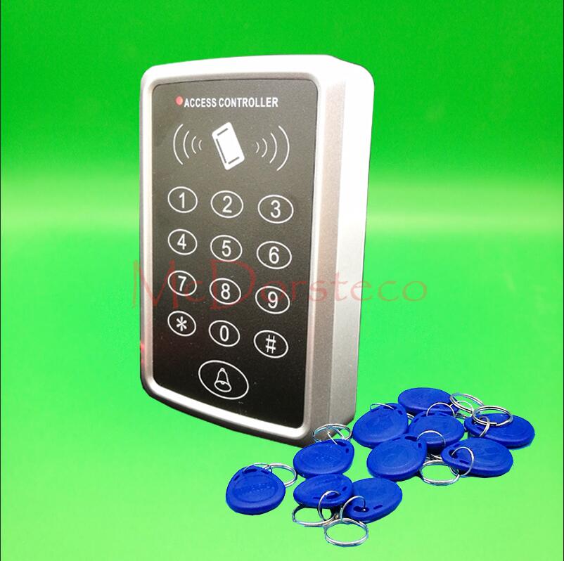 125khz Rfid Access Control Press Keypad RFID Door Access Control System Door Lock Controller Door Locker and Opener: Blue Keycard