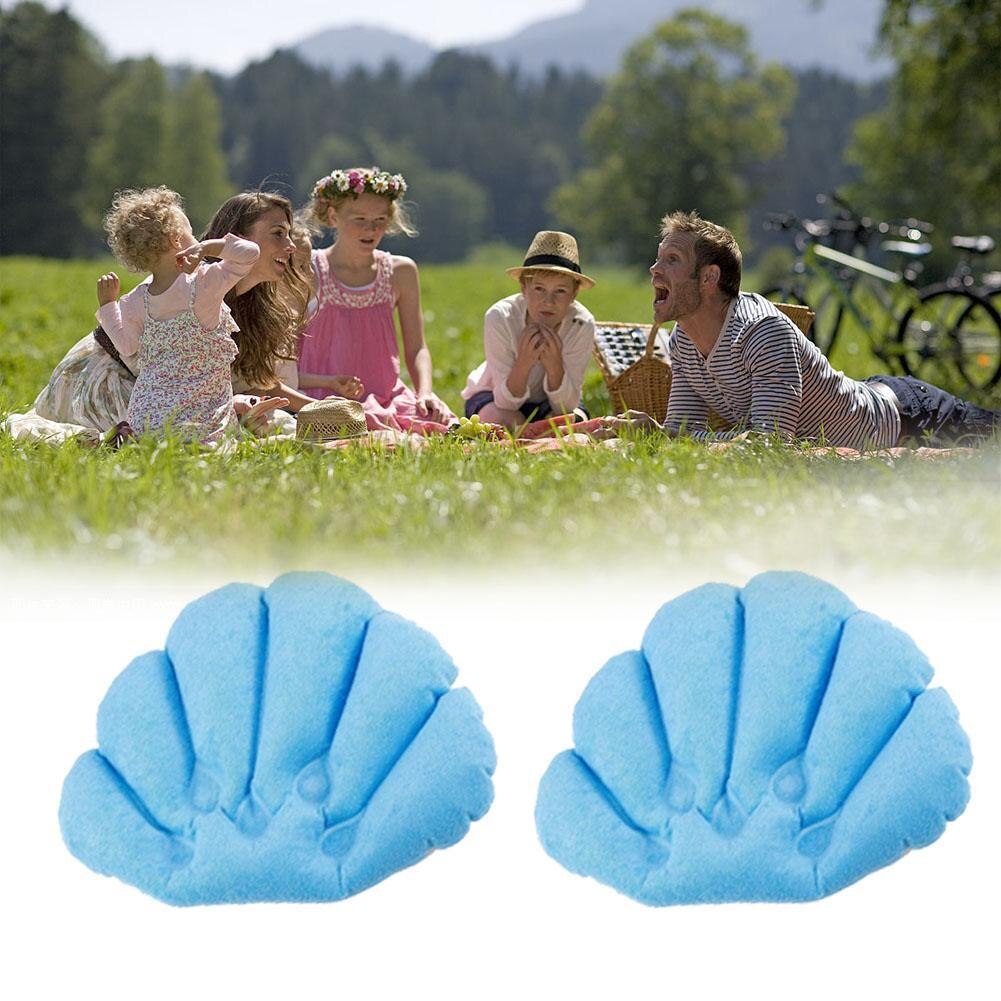 1Pc Bath Pillow Spa Inflatable Shell Shaped Neck Bathtub Cushion Random Color Bathroom Accessories Bath Tub Pillow