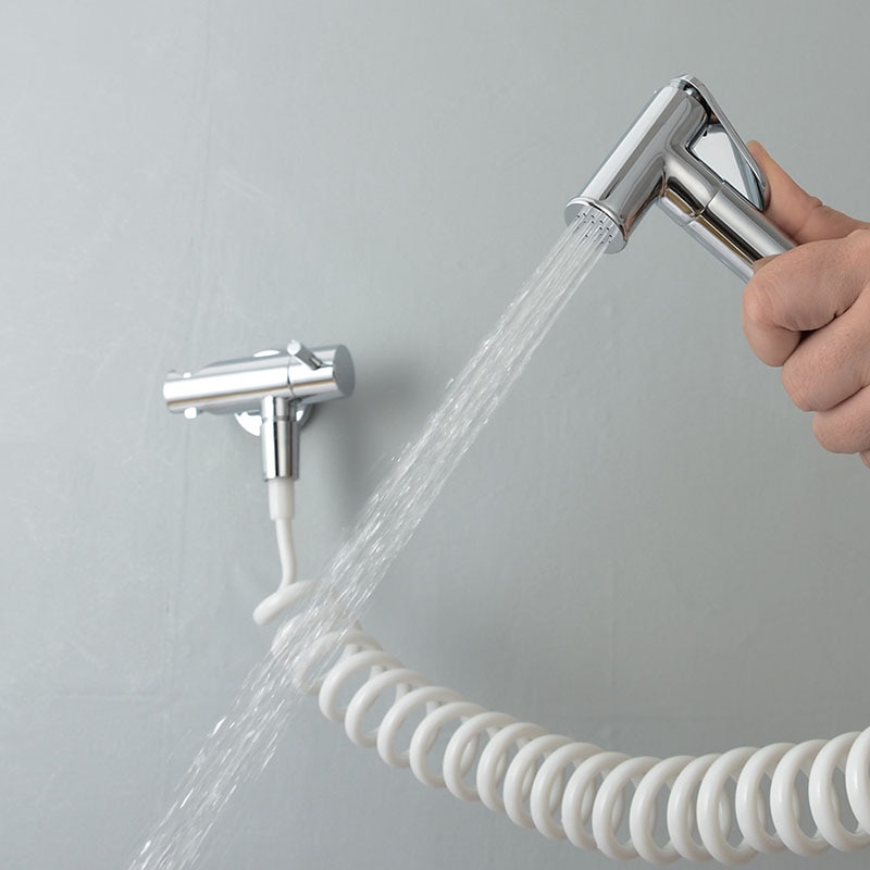Krom messing toilet bidet sprøjtesæt. vægmonteret badeværelsessæt til håndvask til vandhaner 3 meter bruserslange afspærringsventil