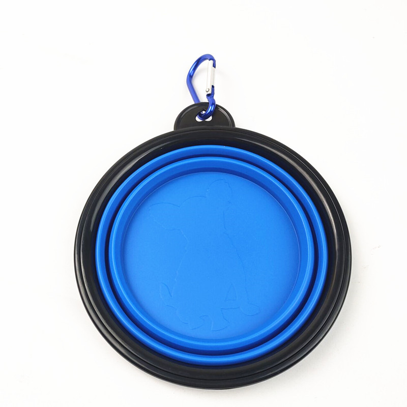 1Pc Pet Folding Bowl Outdoor Portable Drinking Bowl Dog Bowl Cat Bowl Pet Accompanying Cup Dog Bowl: Blue