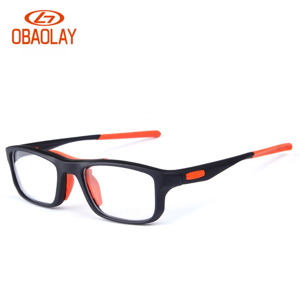 24g ultraleichte  tr90 unisex basketballbrillen mit stoßdämpfenden eigenschaften, schutzbrillen für training und sport, sonnenbrillen, optische brillenfassungen: Schwarz orange