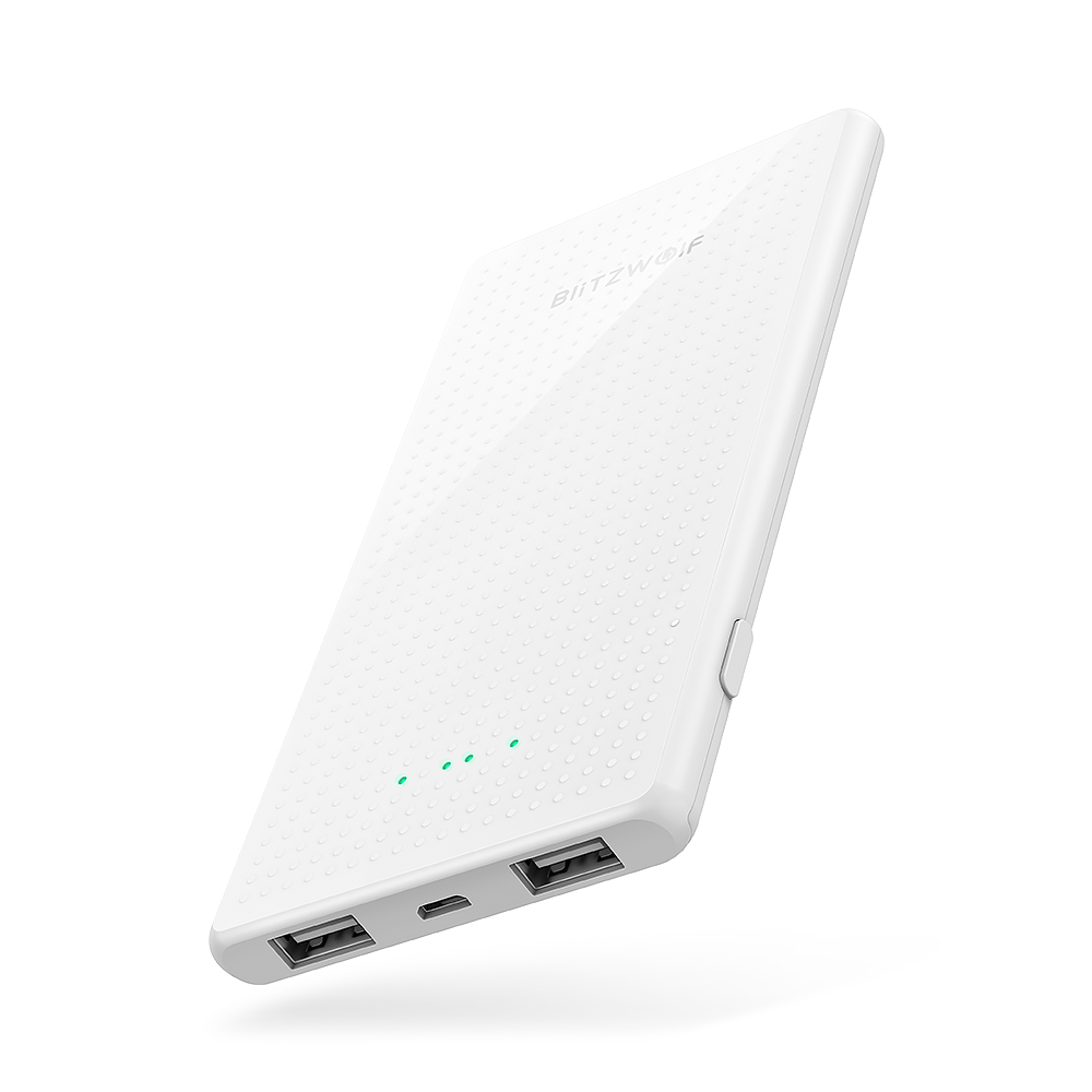 BlitzWolf BW-P7 5000mAh Schlanke USB Power Bank für iPhone 11 Pro X XS Max 8 Plus für Samsung s9/S9 + S8 Hinweis 9-Weiß: Default Title