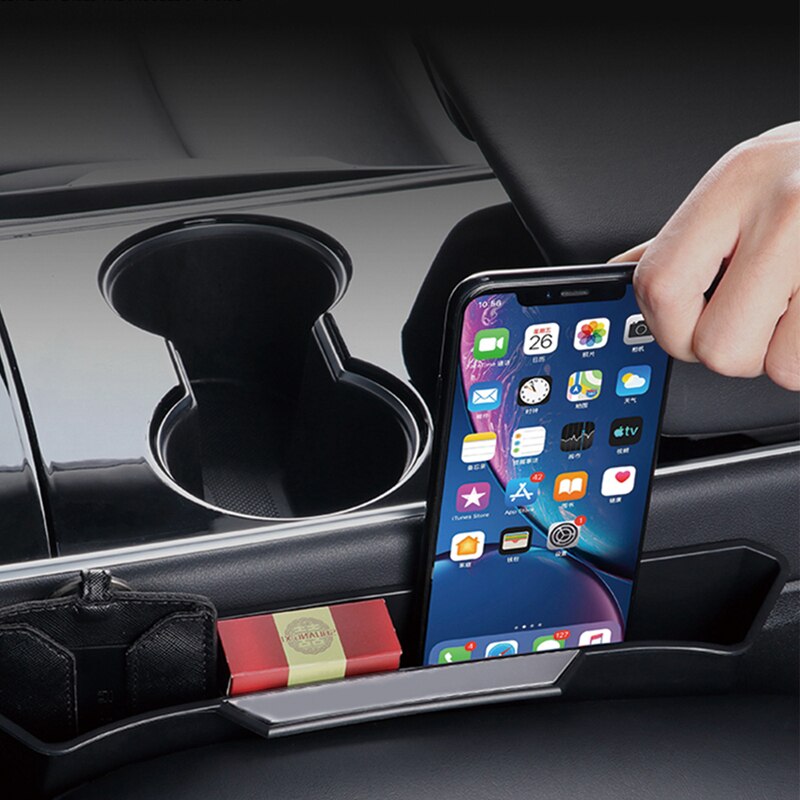 2 Stuks Auto Seat Gap Opbergdoos Container Slot Telefoon Houder Pocket Interieur Modificatie Voor Tesla Model 3 X S auto Accessoires