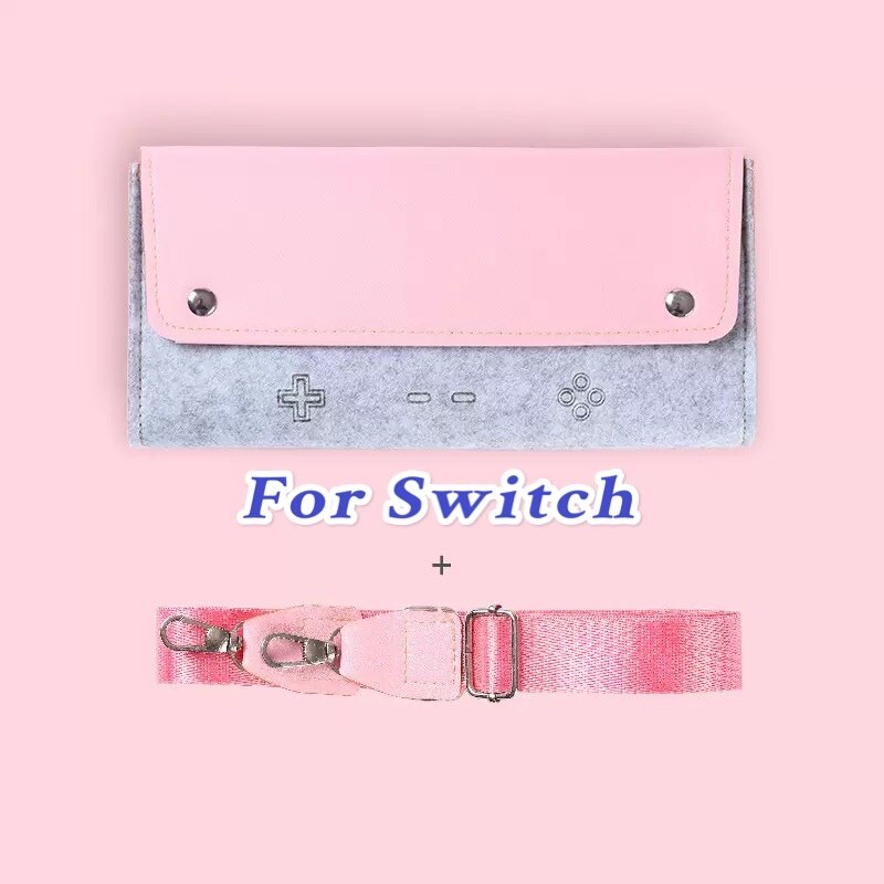 Protective Shell For Switch lite Portable Cute Pouch Travel Carrying Case NS Console Bag Switch Joy-Con &amp; Accessories: PINK BUNDLE(For NS)