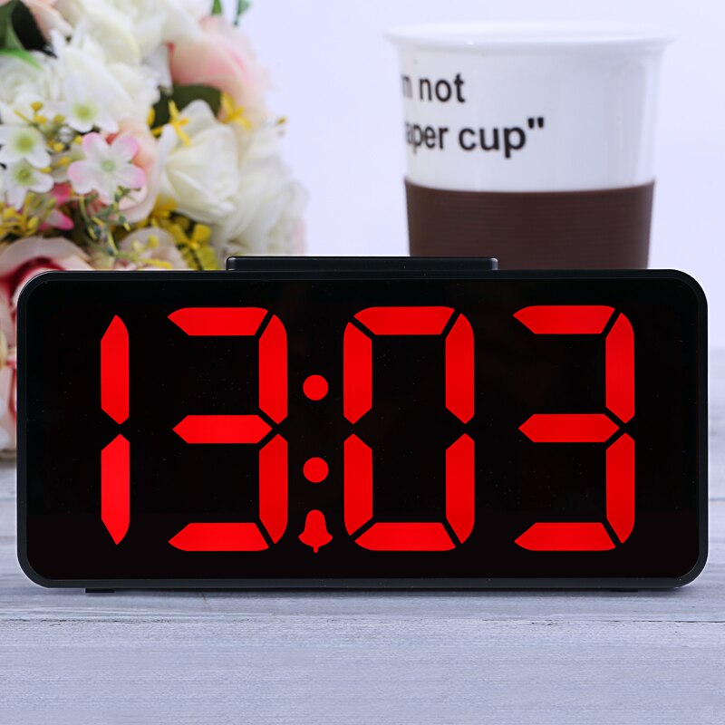 LCD Display Analog Digital Clock Table Living Room Desk Digital Clock Wifi Silent LED Luminous Tafelklok Home Decoration BF50DC: SECTION D