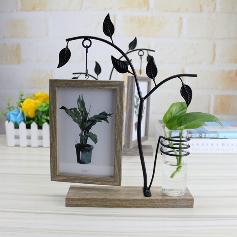 Family Piture Frame 4x6 Vertical Metal Tree Desk Photo Frames with Glass Terrari D0AD