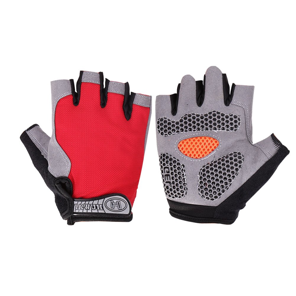 Cycling Gloves Bicycle Half Finger Gloves Anti-slip Outdoor Sports Mesh Breathable Cycling Climbing Sports Glove for Men Women: Red M