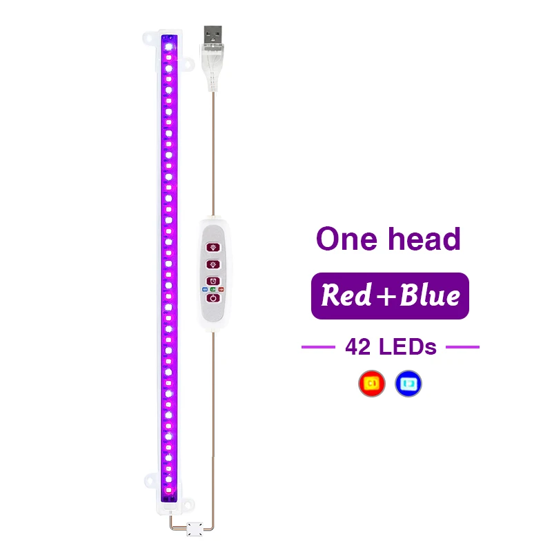 LED Full Spectrum Phyto Lamp USB 5V Grow Light Bar 30cm 1T 2T 3T 4T Plants Flowers Led Greenhouse Cultivo Hydroponic: Red