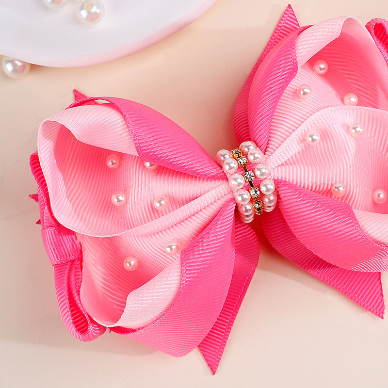 Pinzas para el pelo de perlas para niñas, horquillas con diamantes de imitación, cinta Rosa dulce, herramientas de peinado para el cabello para niños, diademas para niños