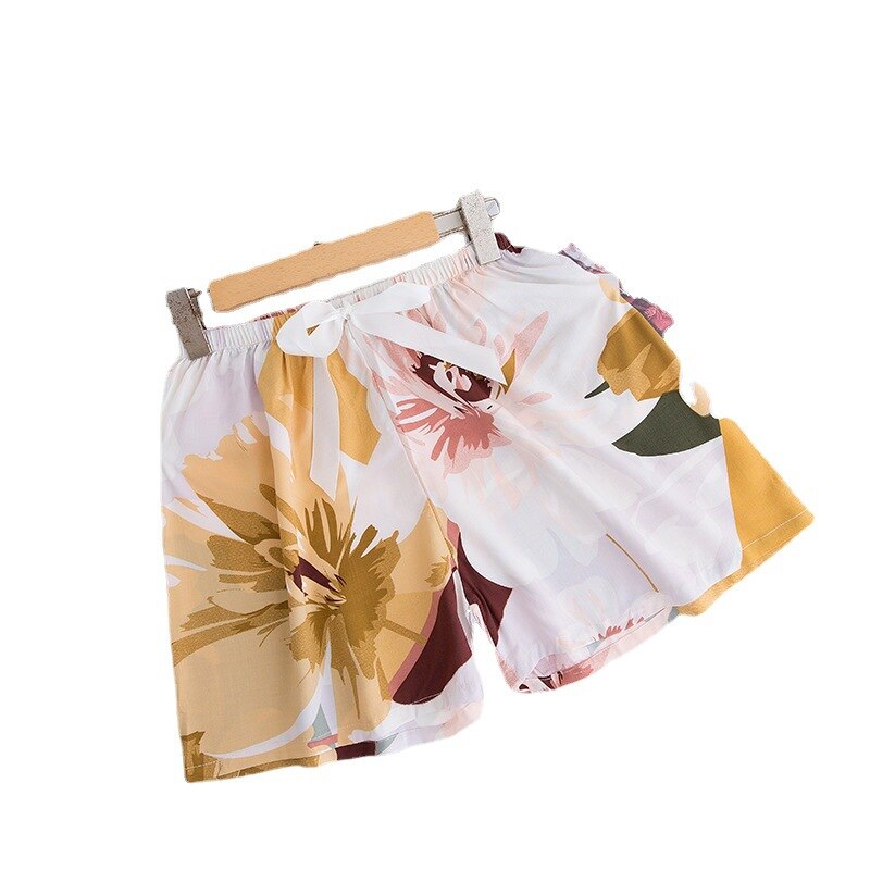 Zomer Print Dunne Katoen Zijde Pyjamabroek Grote Grootte Kan Dragen Shorts Lounge Broek Vrouwen