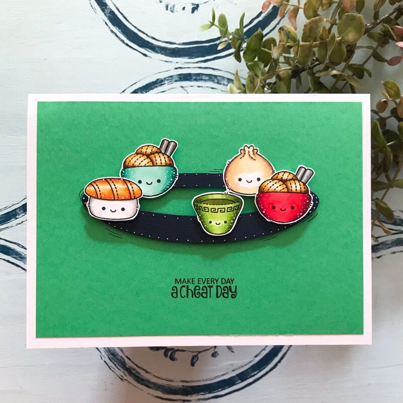 Qwell deilig sushi metall skjærende matriser med klare frimerker setning håndverk papirkort diy scrapbooking lage mal