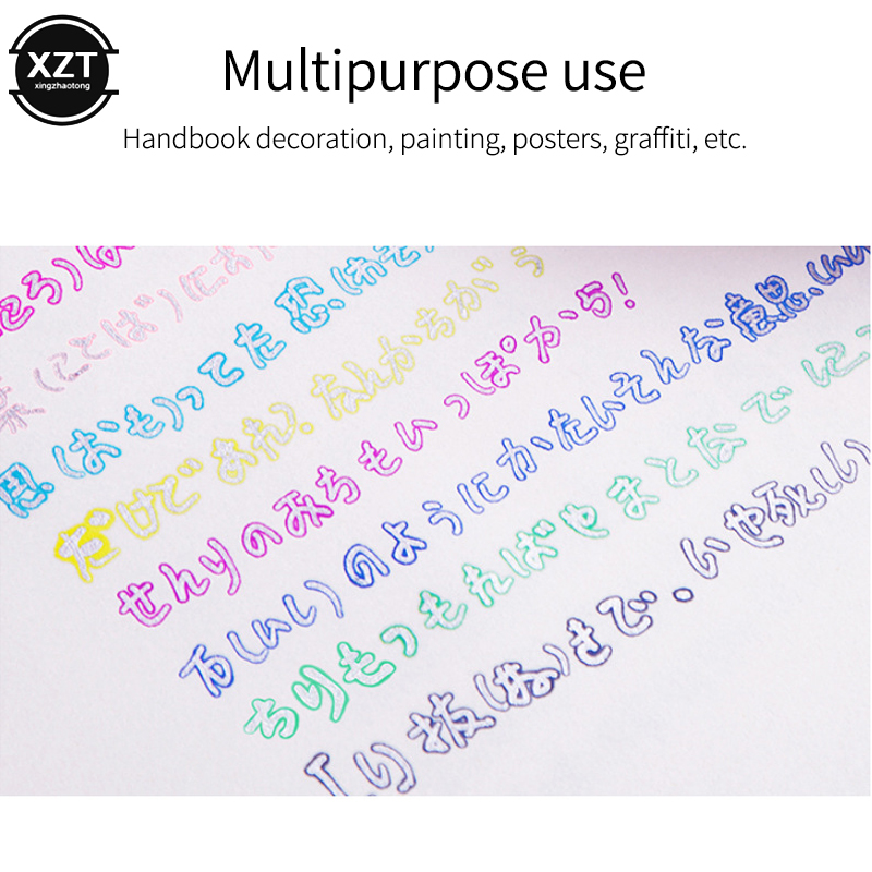 Colorful Highlighter Pen Writing Drawing Double Line mildliner Outline Pen Fluorescent Markers Letter Album Card Pen stationery