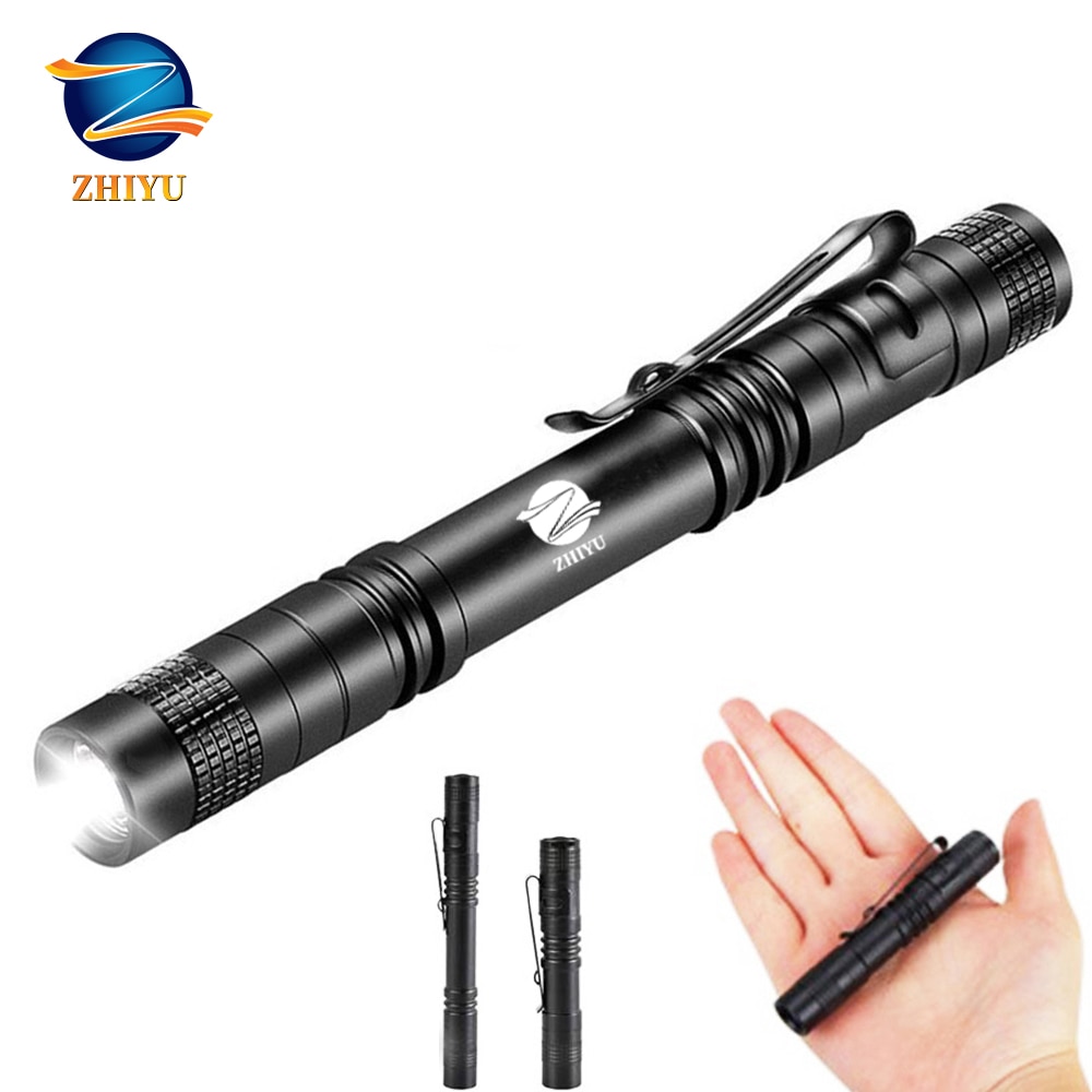 Zhiyu mini lomme ledet lommelykt cree xpe -q5 lampe perle husholdning vanntett liten lommelykt bruker 1/2 aaa batteri utendørs lys