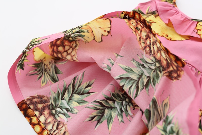 Periwinkle Pineapple Sleeveless Girl Dress