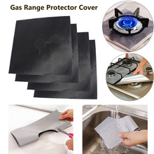 4pcs Universal Heavy Duty Oven Liners Gas Hob Protector Sheets Square Heat Resistant Burner Cooker Protector Kitchen Gadget