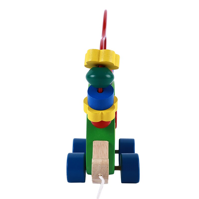 Kleurrijke Houten Egel Pull Auto Rond De Kralen Kinderen Educatief Speelgoed Houten Slepen Dieren Speelgoed Voor Kinderen Spel