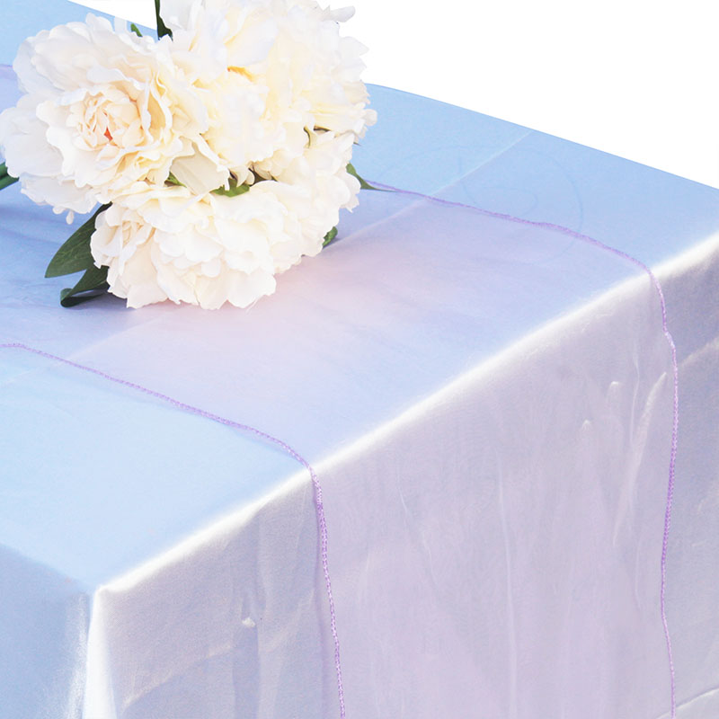 Organza Tisch Läufer Tischdecke Abdeckung Weiche schier Stoff Stuhl BöGen Beute Hochzeit 30*275CM Weihnachten Party Bankett tisch Dekor: Lavendel