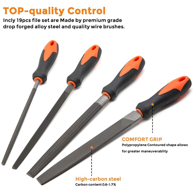 19 PCS Metal File Set, Small Wood Hand File Kits, Perfect Tool for Woodwork, Metal, Hobby Applications