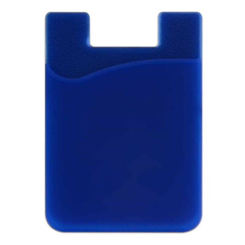 1Pc Dubbele Zak Elastische Stretch Siliconen Mobiele Telefoon Id Credit Kaarthouder Sticker Universal Wallet Case Kaarthouder: Donkerblauw