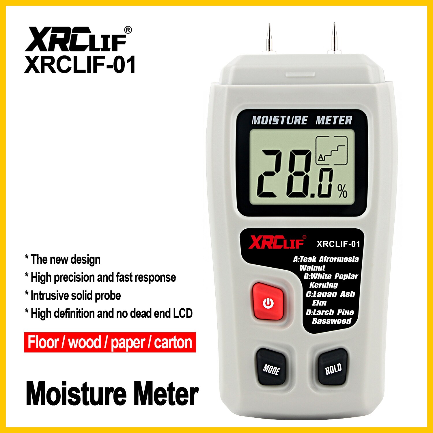 XRCLIF Hygrometer Tester Wood Moisture Meter 0-99.9% Humidity Timber Damp Detector Moisture Meter Concrete