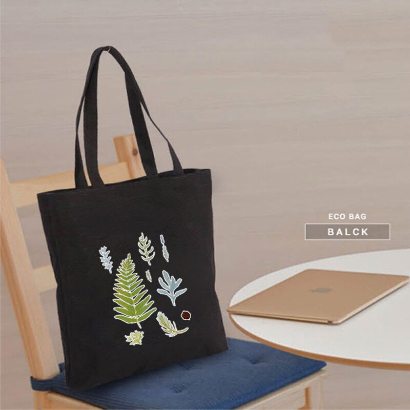 Large-capacity canvas Cloth Shopping Bag for Women Lovely Printed Crossbody Girls BagTotes bolsas de tela shopper beach bag