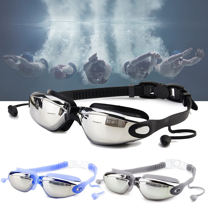 Waterdichte Zwemmen Brillen Lunette Plongee Anti Fog Dioptrie Zwemmen Googles Met Oordopjes Voor Volwassen Sport Bril