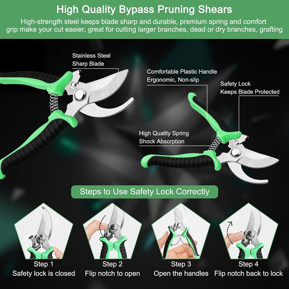 Pruner Garden Scissors Shear Sharp Bypass Pruning Shears Tree Cutter Trimmers Secateurs Hand Gardening Pruning Tool