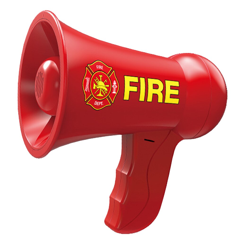 Pretend Play Police Fireman Megaphone With Siren Sound Loud Speaker Toys: Red