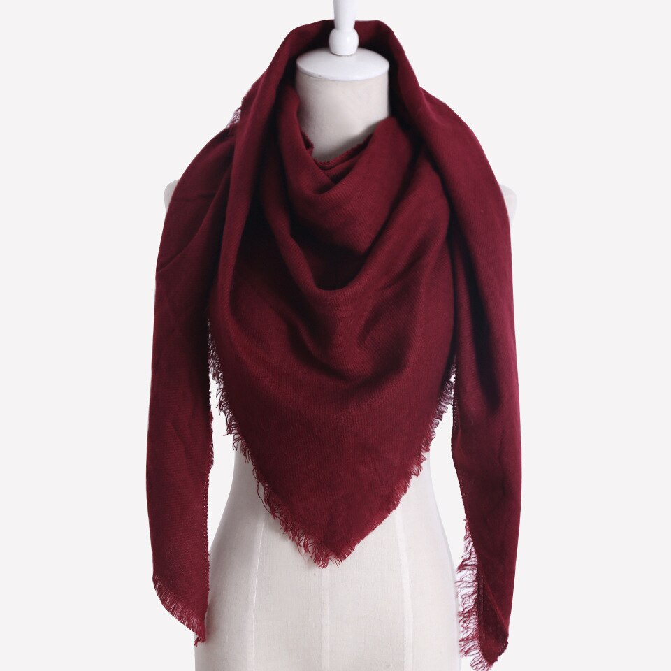 de luxe femmes hiver écharpe en cachemire grande couverture écharpe envelopper longue laine châles écharpes femmes couleur unie écharpe Hijab