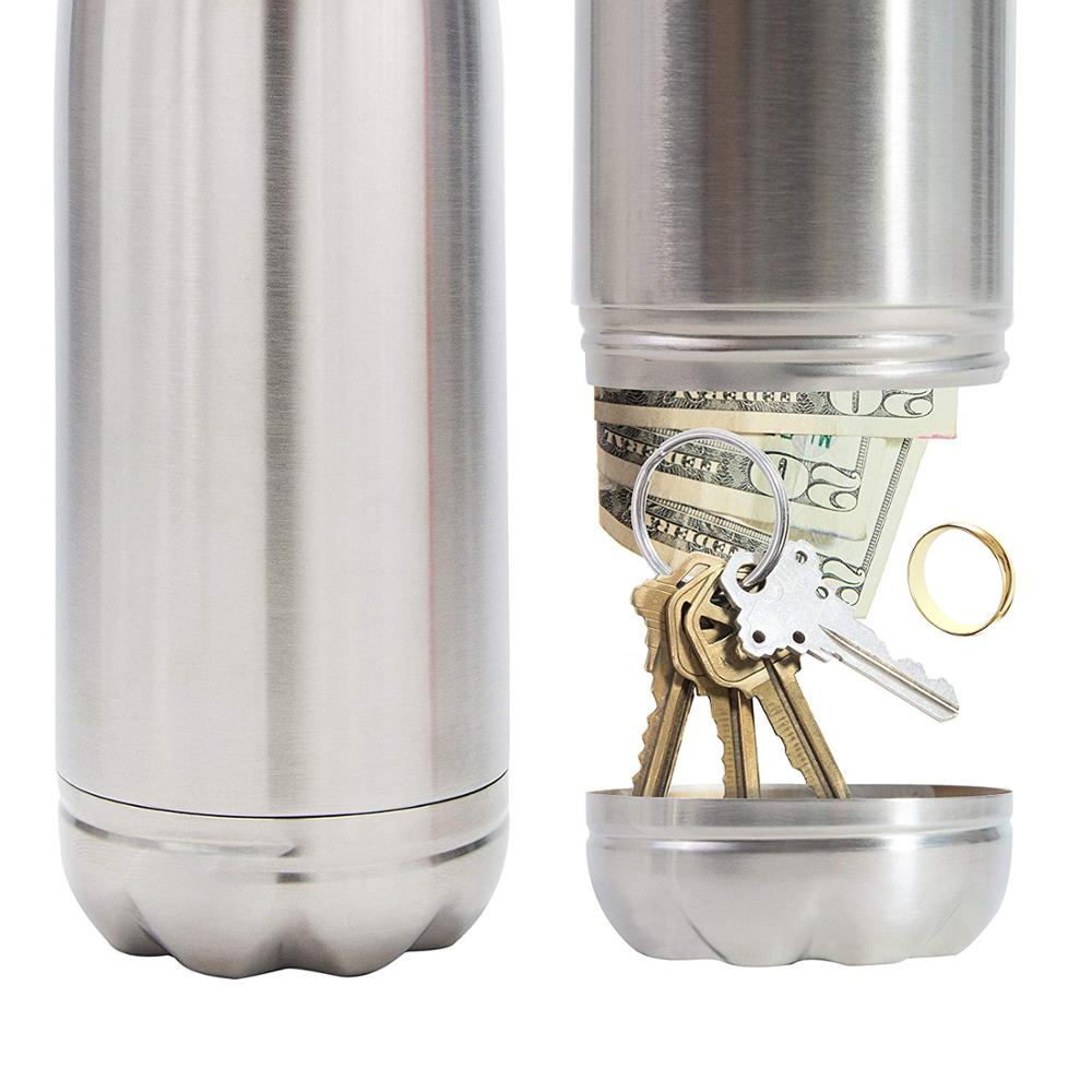 Afledningsvandflaske kan rustfrit stål tumbler sikker med en fødevaregodkendt lugtsikker pose bund skrues af for at opbevare