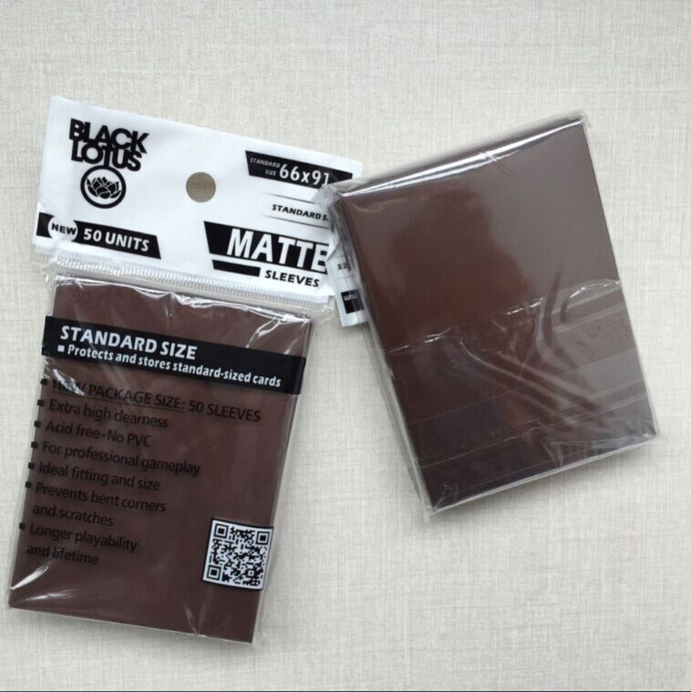100 PCS/LOT Color Matte Cards Sleeves, mtg cards sleeves ,66x91mm,to protect and manege your cards,15 color can be available: 100 pieces brown