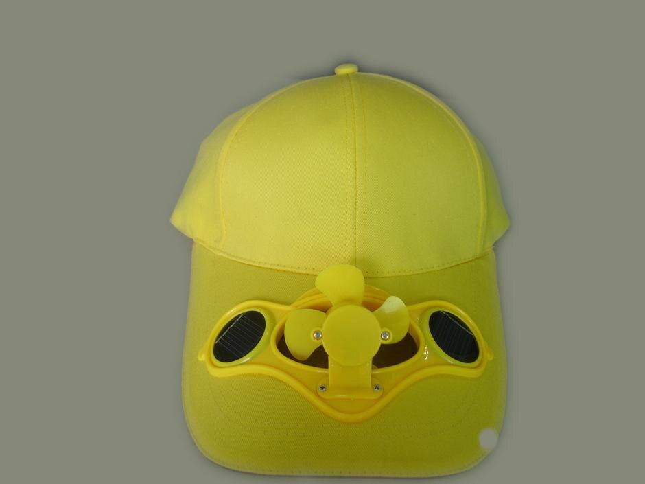 Hoed met ventilator zonne-energie camping cap ventilator baseball hoed cooling fan cap zomer hoeden voor vrouwen chapeau femme: Geel