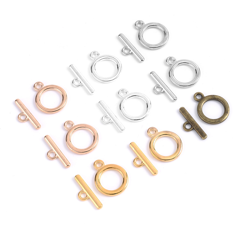 10 unids/lote de cierre OT clásico para DIY, collar, pulsera, fabricación de joyas, conector, cierre de palanca, accesorios de joyería, suministros: Azul