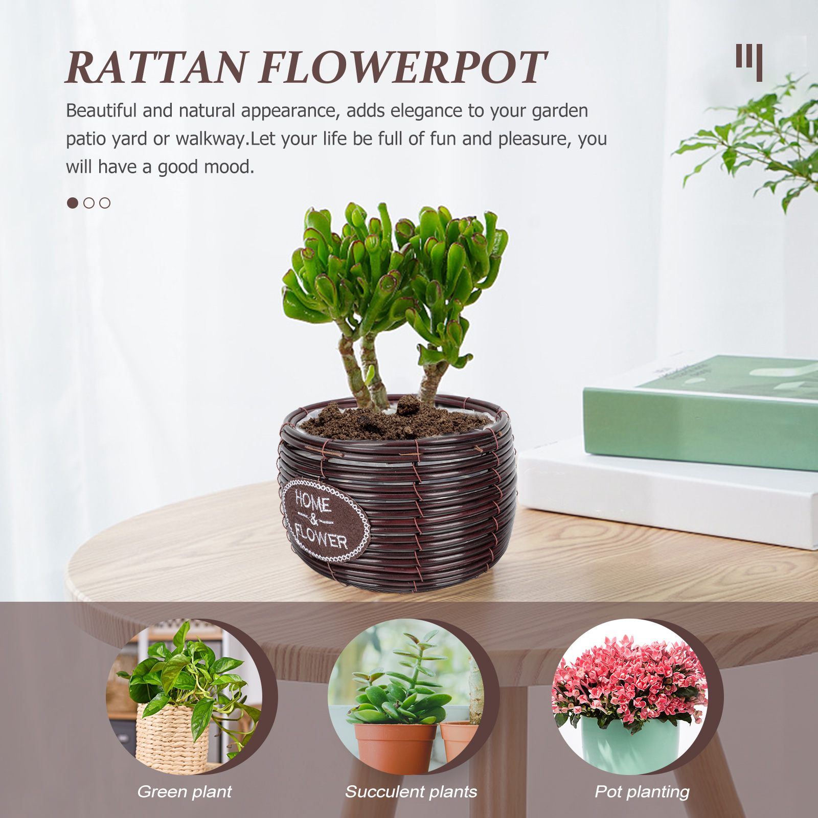 Maceta tejida, cesta creativa para plantar flores, contenedor para arreglos florales