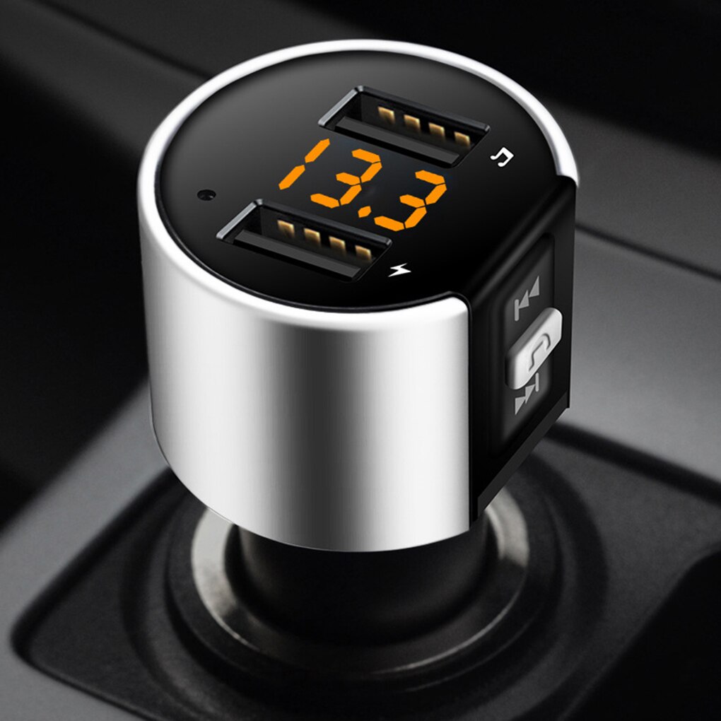 Allume-cigare sans fil Bluetooth FM, lecteur MP3 de voiture, mains libres, Port de chargeur double USB, détection de tension