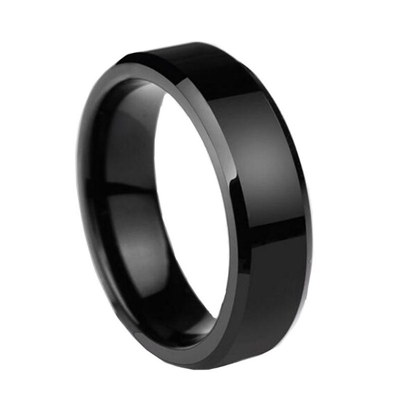 Men's Stainless Steel Unadjustable Rings Black For Male Boyfriend Simple Trendy Ring Punk Jewelry (US Size 6-13) 1PC