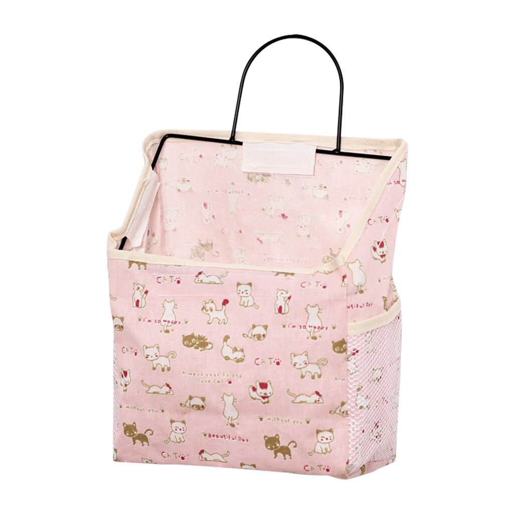 Wall Pouch Wardrobe Organizer Storage Bag Wall-Mounted Storage Bag Book Magazine Mobile Phone Holder Storage Bag With Hook: D