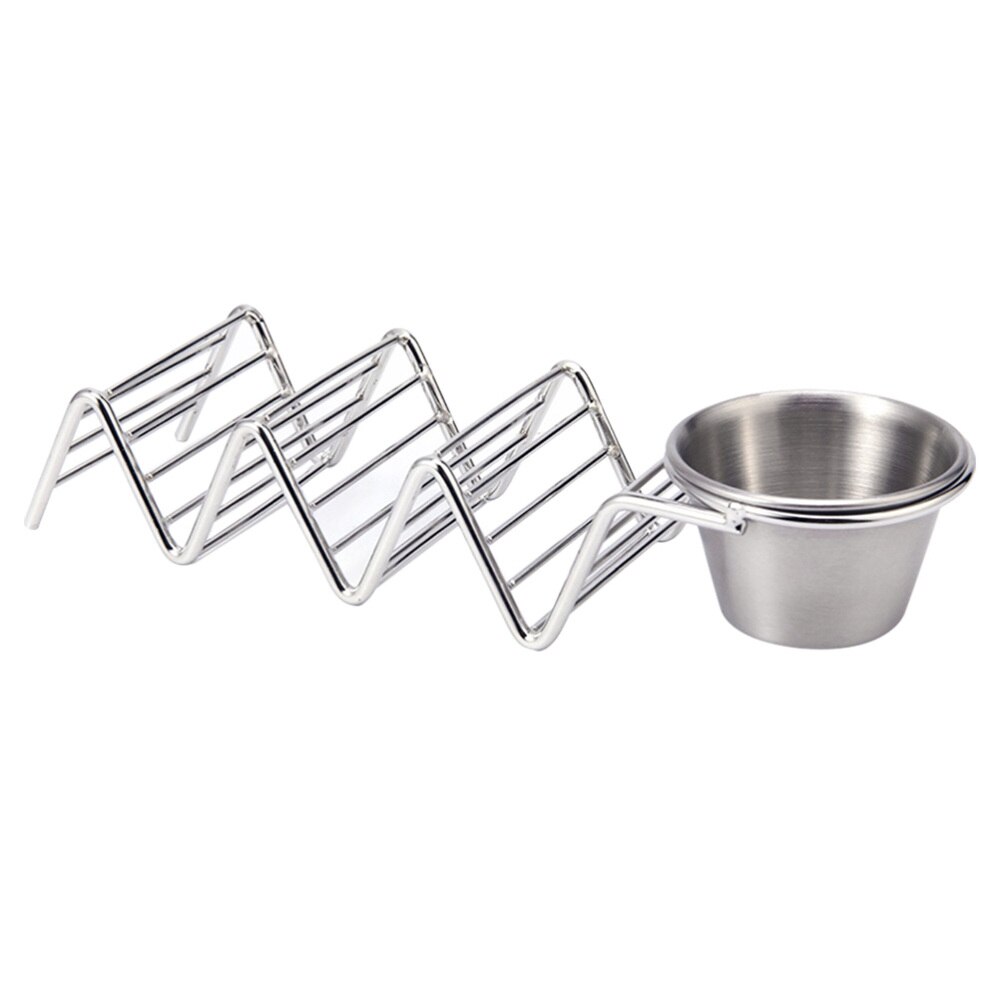 2Pcs Taco Houder 304 Rvs Mexicaanse Pannenkoek Rack Taco Rek Voor Camping Barbecues: Default Title