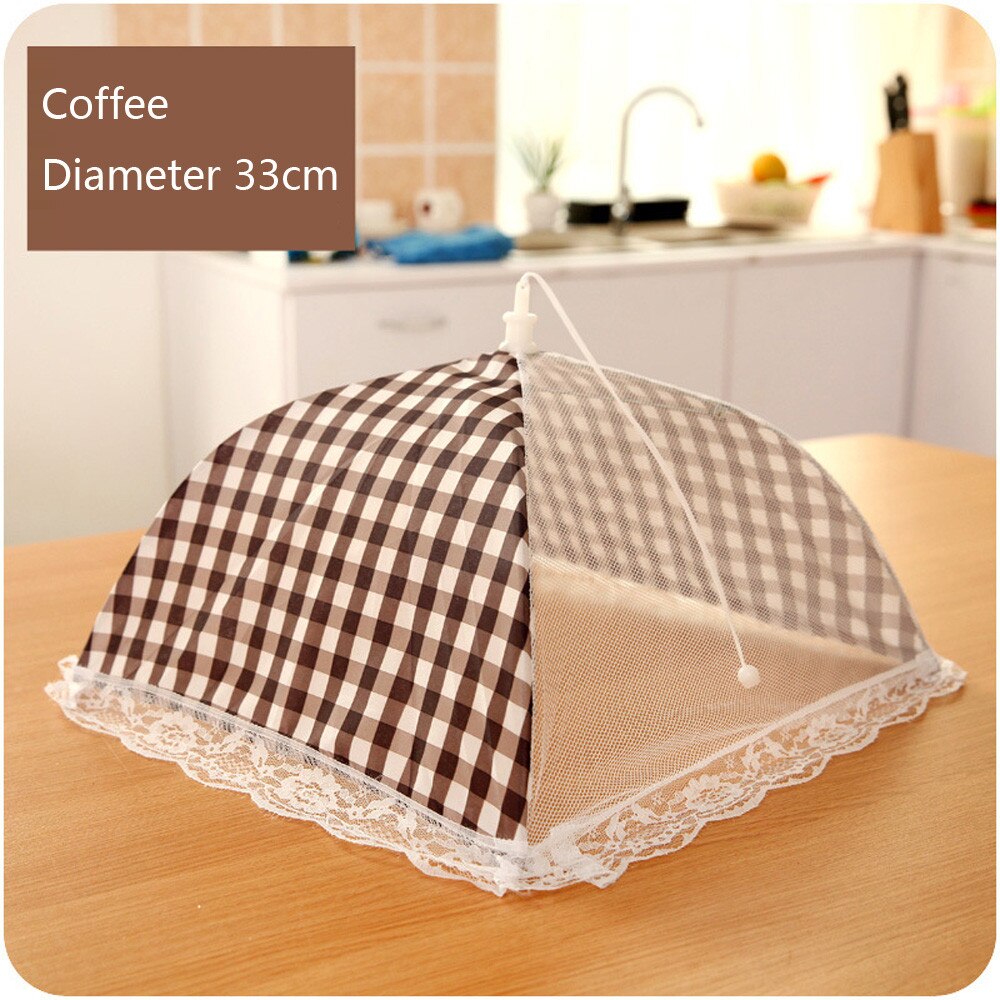 Kitchen Folded Food Cover Hygiene Grid Style Kitchen Food Dish Cover Kitchenware table Meal Cooking mesh food covers: 3